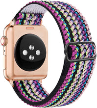 Load image into Gallery viewer, Nylon strap for apple watch band 44 mm 40mm 41mm 45mm Adjustable Elastic solo loop belt bracelet apple watch series 7 6 se 5 4 3

