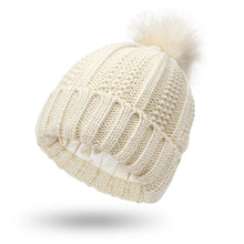 Load image into Gallery viewer, Popular Protection Hairstyle Silky Stretch Satin Knitted Hat Loose and Warm Woolen Cap Ladies
