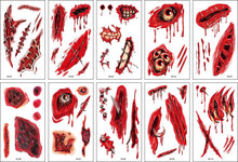 Load image into Gallery viewer, Halloween Children Tattoo Stickers Pumpkin Witch Cartoon Skull Spoof Tattoo Sticker
