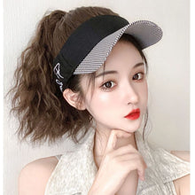 Load image into Gallery viewer, Summer Topless Hat Hat Wig Integrated Female Net Red Corn Curler High Ponytail Wig Short Curly Hair Head Cover
