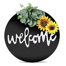 Load image into Gallery viewer, Dexiang 30cm Circular Wood Welcome Signboard Doors and Windows Decoration Garland
