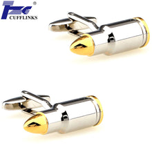 Load image into Gallery viewer, Cufflinks French Style Shirt Cufflinks Cuff Cufflink Men's Cufflinks Gold and Silver Color Bullet Cufflinks
