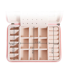 Load image into Gallery viewer, Portable Jewelry Storage Box Stud Earrings Ring Zipper  Holders Case

