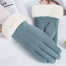 Load image into Gallery viewer, Autumn and Winter Warm Gloves Suede Gloves Women's Fleece-Lined Thickened Outdoor Cycling and Driving Touch Screen Gloves
