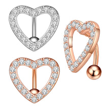 Load image into Gallery viewer, Heart-Shaped Zircon Navel Stud Belly Ring Piercing Jewelry

