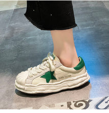 Load image into Gallery viewer, Shell Toe Dissolved Shoes for Women Spring Leisure Platform White Shoes Ins Trendy Clunky Sneakers for Women
