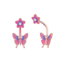 Load image into Gallery viewer, Dripping Butterfly Belly Ring Navel Stud Piercing Jewelry
