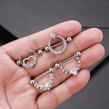 Load image into Gallery viewer, Girl’s Zircon Nipple Ring Adhesive Nail Piercing
