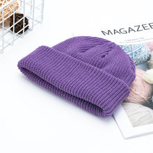 Load image into Gallery viewer, Light Board Solid Color Knitted Hat Men's Warm Beanie Hat Korean Style All-Matching Knitted Hat Knitted Hat Yupi Beanie Hat
