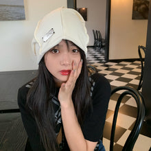 Load image into Gallery viewer, Korean Style Face-Showing Small Hat Women's Color All-Match Internet Celebrity Pile Heap Cap Men's Fashion Street Toque Knitted Hat
