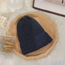 Load image into Gallery viewer, Winter Knitting Vertical Bar Baby's Knit Hat Outdoor Pure Color Warm Keeping Windproof Sleeve Cap New Knitted Woolen Cap Simple
