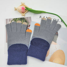 Load image into Gallery viewer, Warm Gloves Winter Touch Screen Velvet Mink Fur Cold-Proof Gloves Color Contrast Patchwork
