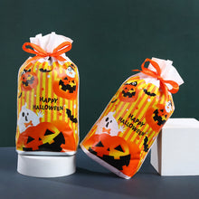 Load image into Gallery viewer, 50 Pcs/set Halloween Ribbon Drawstring Bag Candy Bag Gift Bag Drawstring Bag Hand Gift Snowflake Crisp Snack Packaging Bag
