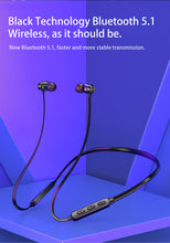 Load image into Gallery viewer, Neck-mounted wireless sports earphones hanging neck Bluetooth 5.1 in-ear metal headset
