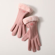 Load image into Gallery viewer, Thermal Gloves Women's Winter Dralon Outdoor Korean Style Sports Cycling Thickened Touch Screen Driving Gloves
