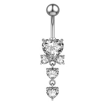 Load image into Gallery viewer, Belly Ring Moon Butterfly Heart-Shaped Long Chain Piercing Jewelry
