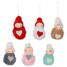 Load image into Gallery viewer, 2pcs/lot Christmas Decoration Wool Pompon Pendant Cute Mini Snowman Pendant Tree Decoration Pompon Doll Doll Pendant
