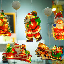 Load image into Gallery viewer, Christmas Decorative Lights Shop Window Ornament Balcony Window Sucker Led Hanging Lamp Christmas Lighting Scene Layout
