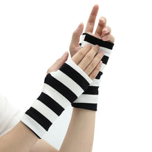 Load image into Gallery viewer, Autumn and Winter Warm Open Finger Gloves Men's and Women's Double-Layer Cotton Scar Covering Game Writing Half Finger
