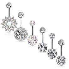 Load image into Gallery viewer, Belly Ring Set Zircon Navel Stud Clay Diamond Navel Buckle Piercing Jewelry
