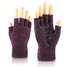 Load image into Gallery viewer, Winter Knitting Wool Leakage Finger Gloves Fleece Lined Padded Warm Keeping Cold-Proof Household
