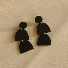 Load image into Gallery viewer, Clay Texture Acrylic Earrings Long Contrast Color Solid Color Combination Earrings

