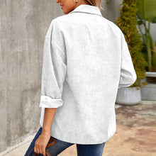 Load image into Gallery viewer, Women's Corduroy Polo Collar Top Pullover Loose Solid Color Shirt Coat
