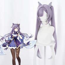 Load image into Gallery viewer, Original God Ting Yi Kuaiyu Carved Sunny Mixed Gray Purple Gradient Double Ponytail Croissant Cos  Wig
