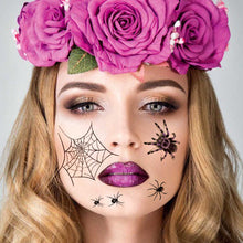 Load image into Gallery viewer, Halloween Children Tattoo Stickers Pumpkin Witch Cartoon Skull Spoof Tattoo Sticker
