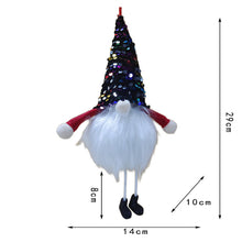 Load image into Gallery viewer, Christmas Long Leg Faceless Light-Emitting Doll Sequin Hat Dwarf Forest Doll Doll Pendant
