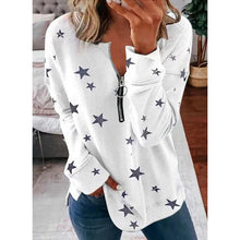 Load image into Gallery viewer, Women's All-Match XINGX Printed Long-Sleeved Zipper Pullover Sweater
