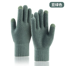 Load image into Gallery viewer, Wool Knitted Touch-Screen Gloves Men's Winter Fleece-Lined Thickened Outdoor Cold-Proof Warm Gloves
