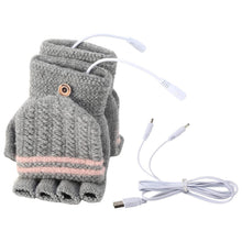 Load image into Gallery viewer, Electric Thermal Gloves Charging Gloves Knitted Hand Warmer Half Finger Heating Gloves
