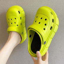Load image into Gallery viewer, Women's Hole Shoes Non-Slip Summer Fashion All-Matching Slip-on Thick Bottom Increased Beach Closed Toe Sandals for Outer Wear
