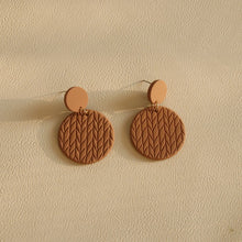 Load image into Gallery viewer, Clay Texture Acrylic Earrings Long Contrast Color Solid Color Combination Earrings
