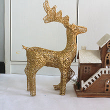 Load image into Gallery viewer, Decoration Luminous Iron Christmas Deer Christmas Scene Decorative Ornaments Shopping Mall Hotel Christmas Iron Gold and Silver Deer
