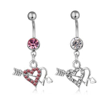 Load image into Gallery viewer, New Piercing Jewelry Diamond Heart-Shaped Pendant Belly Ring Navel Stud
