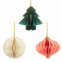 Load image into Gallery viewer, Christmas Decoration Christmas Tree Honeycomb Ball Hanging Ornament Mini Decoration Props Party Decoration Supplies
