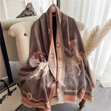 Load image into Gallery viewer, H Cashmere Big   Scarf Women's Winter Thermal Long Thickened Carriage Foreign Trade Scarf Shawl Dual-Use

