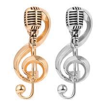 Load image into Gallery viewer, European and American Fashion Retro Microphone Music Brooch Classic Musical Note Microphone Brooch Ornament
