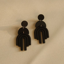 Load image into Gallery viewer, Clay Texture Acrylic Earrings Long Contrast Color Solid Color Combination Earrings
