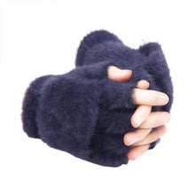 Load image into Gallery viewer, Winter Gloves Knitted Plush Half Finger Flip Gloves Female Winter Students Cold-Proof Warm Gloves
