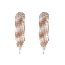 Load image into Gallery viewer, Banquet Earrings Super Flash Claw Chain Series Geometric Alloy Diamond Rhinestone Long Fringe Earrings
