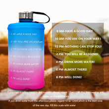 Load image into Gallery viewer, Gallon Water Bottle Fitness Workout with Time Marker Drink Large Capacity Plastic Drinking Bottles Portable kettle
