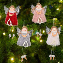 Load image into Gallery viewer, Christmas Decoration Christmas Silver Wings Christmas Tree Angel Girl Christmas Tree Scene Decoration Pendant

