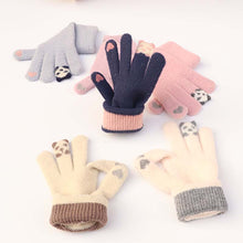 Load image into Gallery viewer, Fleece-Lined Thickened Touch Screen Warm Gloves Knitted Lesser Panda Plush Gloves Female Cute
