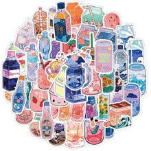 Load image into Gallery viewer, 50PCS Summer Cute Flavored Drink Stickers PVC Kawaii Cartoon Beverage Decal sticker For Girl DIY Laptop Stationery Water Bottle
