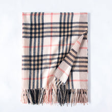 Load image into Gallery viewer, Scarf Stall Color-Contrast Check Artificial Cashmere Scarf Fashion Color Changing Scarf Women's Winter Japanese and Korean Sweet
