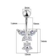 Load image into Gallery viewer, Ornament Exclusive for Cross-Border High Quality Zircon Pansy Distinguish Navel Stud Belly Ring
