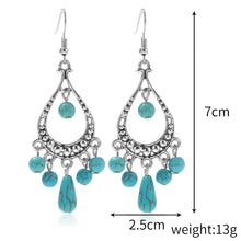 Load image into Gallery viewer, Ethnic Style Earrings Turquoise Retro National Style Earrings Set Bohemian Earrings

